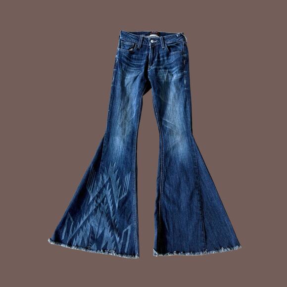 Ariat Denim - Ariat Flare Jeans | Chimayo Print, Dark Wash | Size 25R | Vintage